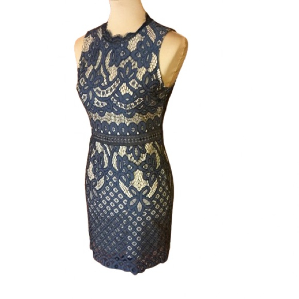 Miami Navy Blue Lace Dress